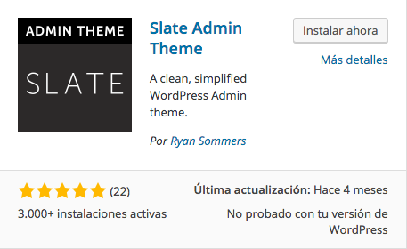 Temas WordPress para el panel de Administracion - Slate Admin Theme - dinapyme
