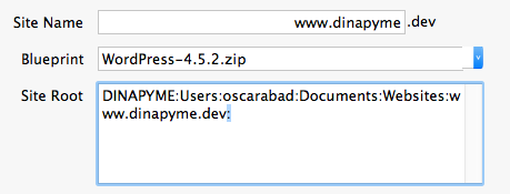 Desktopserver crear dinapyme_dev