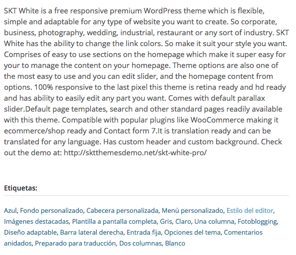 Temas Gratuitos WordPress - SKT White - dinapyme