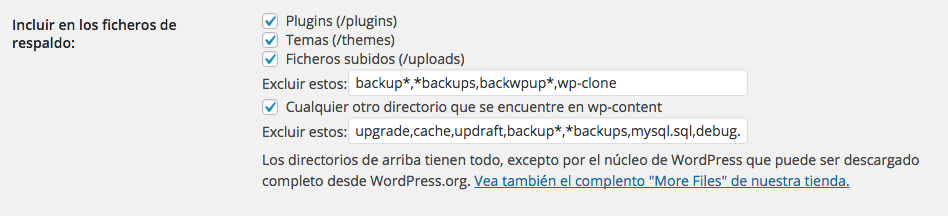 copias de seguridad de WordPress con updraftplus